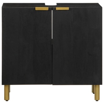 Dulap chiuveta de baie, negru, 62x33x58 cm, lemn prelucrat - Img 3