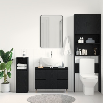 Dulap chiuvetă de baie, stejar negru 58x33x60 cm lemn prelucrat - Img 4