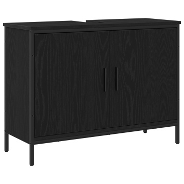 Dulap chiuvetă de baie, stejar negru 80x30x60 cm lemn prelucrat - Img 2