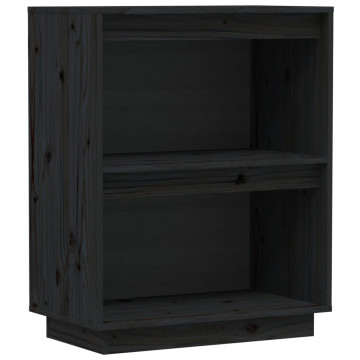 Dulap consolă, negru, 60x34x75 cm, lemn masiv de pin - Img 2