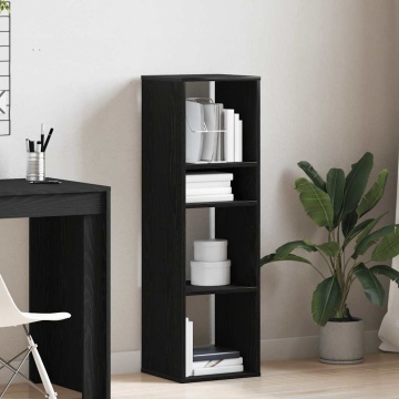 Dulap cu cărți negru 34x31x112 cm lemn prelucrat - Img 3