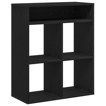 Dulap cu cărți negru 66x31x80 cm lemn prelucrat - Img 2