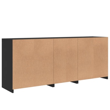 Dulap cu lumini LED, negru, 162x37x67 cm - Img 7