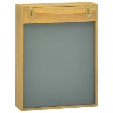 Dulap cu oglindă, 30x10x40 cm, lemn masiv de tec - Img 4