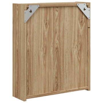 Dulap cu oglindă de baie cu LED, stejar, 45x13x52 cm - Img 7