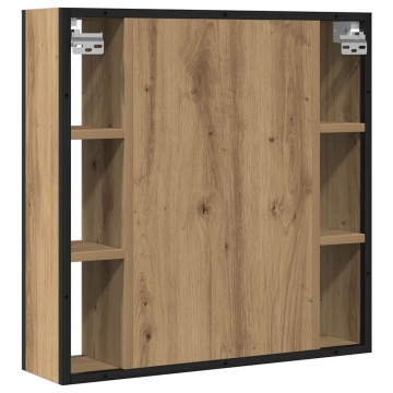 Dulap cu oglindă pentru baie Stejar Artisan Lemn prelucrat - Img 5