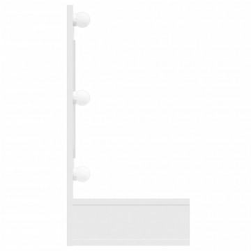 Dulap cu oglindă și LED, alb extralucios, 90x31,5x62 cm - Img 8