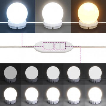 Dulap cu oglindă și LED, negru, 90x31,5x62 cm - Img 7