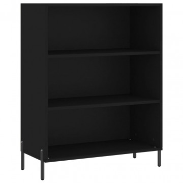 Dulap cu rafturi, negru, 69,5x32,5x90 cm, lemn compozit - Img 2