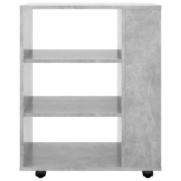 Dulap cu roți, gri beton, 60x35x75 cm, lemn prelucrat - Img 4