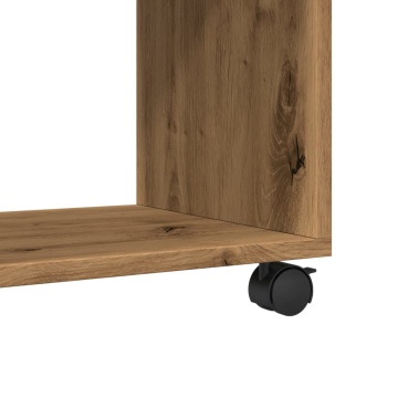 Dulap cu roți, stejar artizanal, 72x33x42,5 cm, lemn prelucrat - Img 7