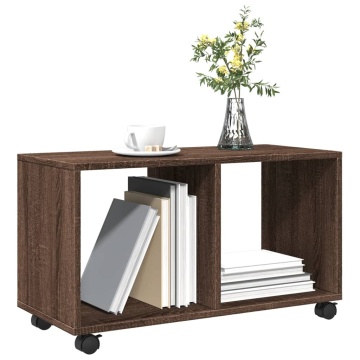 Dulap cu roți, stejar maro, 72x33x42,5 cm, lemn prelucrat - Img 4
