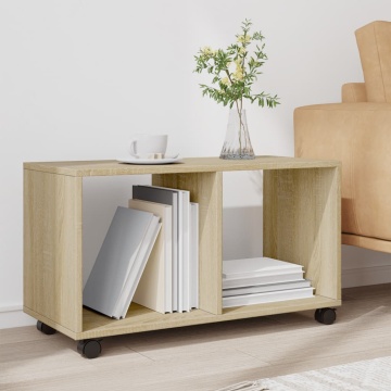 Dulap cu roți, stejar sonoma, 72x33x42,5 cm, lemn prelucrat - Img 3