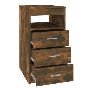 Dulap cu sertar, stejar fumuriu, 40x50x76 cm, lemn prelucrat - Img 5