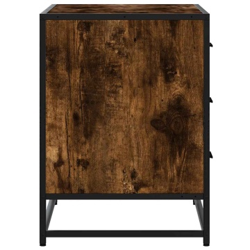 Dulap cu sertar, stejar fumuriu,70x41x56 cm, lemn prelucrat - Img 5