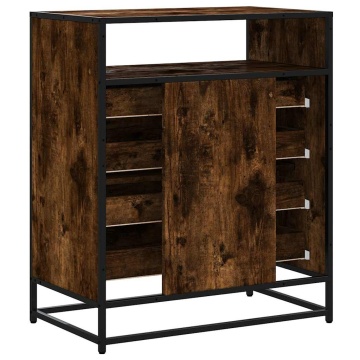 Dulap cu sertar, stejar fumuriu, 70x41x70 cm, lemn prelucrat - Img 6