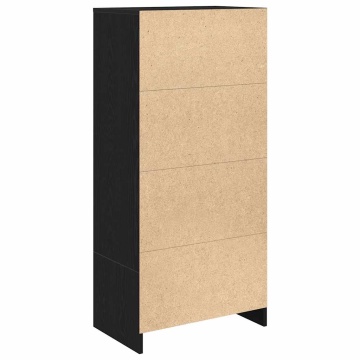 Dulap cu sertar stejar negru 55,5x34x119,5 cm lemn prelucrat - Img 7