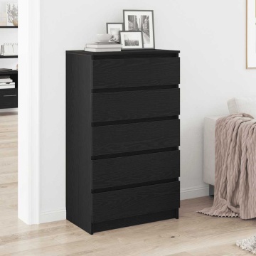 Dulap cu sertar, stejar negru, 60x36x103 cm, lemn prelucrat - Img 1