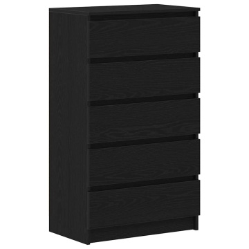 Dulap cu sertar, stejar negru, 60x36x103 cm, lemn prelucrat - Img 2