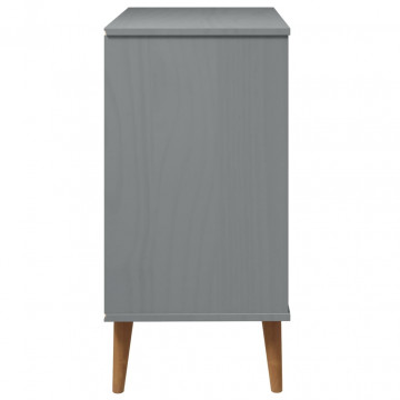 Dulap cu sertare „MOLDE”, gri, 80x40x80 cm, lemn masiv de pin - Img 5