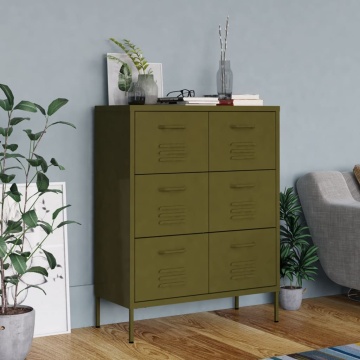 Dulap cu sertare, verde măsliniu, 80x35x101,5 cm, oțel - Img 1