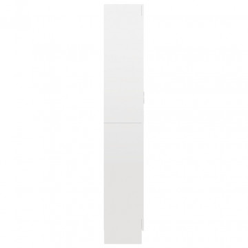 Dulap cu vitrină, alb extralucios, 82,5 x 30,5 x 185,5 cm, PAL - Img 6