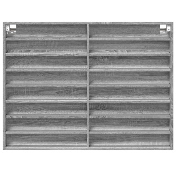 Dulap cu vitrină, sonoma gri, 100x8,5x75 cm, lemn prelucrat - Img 4