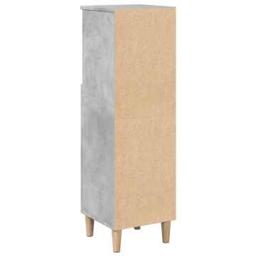 Dulap de baie, gri beton, 30x30x100 cm, lemn prelucrat - Img 6