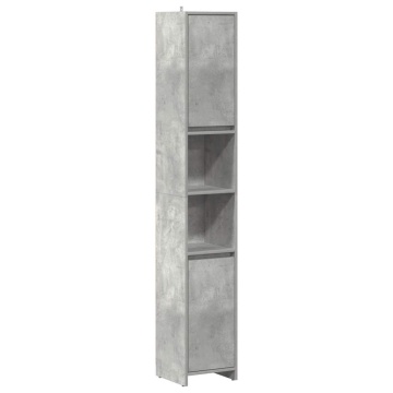 Dulap de baie, gri beton, 30x30x183,5 cm, PAL - Img 2