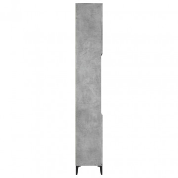 Dulap de baie, gri beton, 30x30x190 cm, lemn prelucrat - Img 7