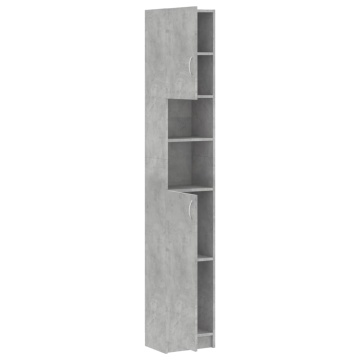 Dulap de baie, gri beton, 32 x 25,5 x 190 cm, PAL - Img 9