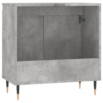 Dulap de baie, gri beton, 58x33x60 cm, lemn prelucrat - Img 6