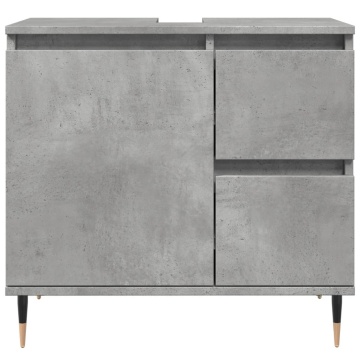 Dulap de baie, gri beton, 65x33x60 cm, lemn prelucrat - Img 4