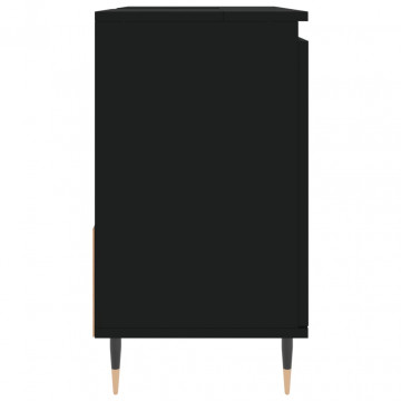 Dulap de baie, negru, 65x33x60 cm, lemn prelucrat - Img 5