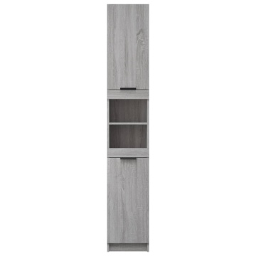Dulap de baie, sonoma gri, 32x34x188,5 cm, lemn prelucrat - Img 6