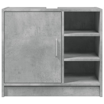 Dulap de chiuvetă, gri beton, 63x29x55 cm, lemn prelucrat - Img 4