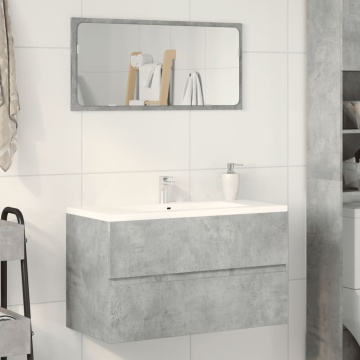 Dulap de chiuvetă, gri beton, 90x38,5x45 cm, lemn prelucrat - Img 3