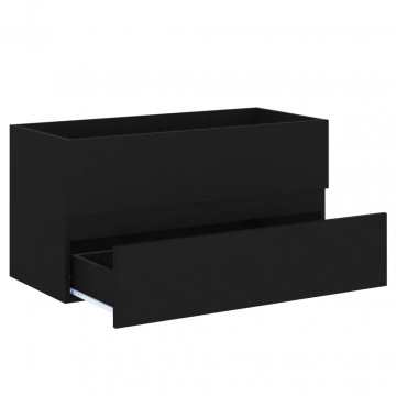 Dulap de chiuvetă, negru, 90x38,5x45 cm, PAL - Img 4