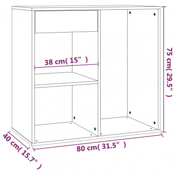 Dulap de cosmetice, gri sonoma, 80x40x75 cm, lemn prelucrat - Img 7