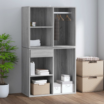 Dulap de dressing, gri sonoma, 80x40x65 cm, lemn compozit - Img 2