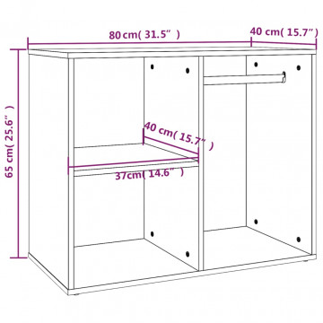 Dulap de dressing, negru, 80x40x65 cm, lemn compozit - Img 7