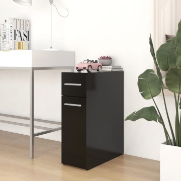 Dulap de farmacie, negru, 20x45,5x60 cm, lemn prelucrat - Img 1