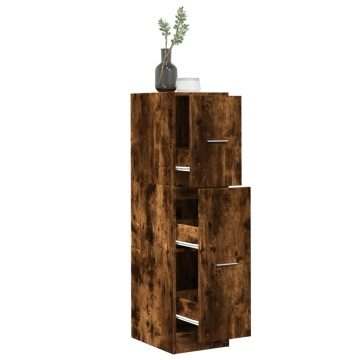 Dulap de farmacie stejar fumuriu, 30x41x118 cm, lemn prelucrat - Img 1