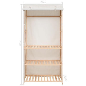 Dulap de haine cu 3 rafturi, 79 x 40 x 170 cm - Img 6