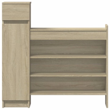 Dulap de pantofi stejar Sonoma 100,5x28x100 cm lemn prelucrat - Img 5
