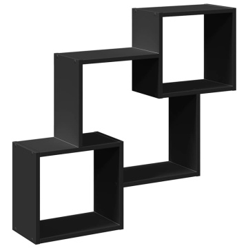 Dulap de perete, 78x18x71 cm, negru, lemn prelucrat - Img 2