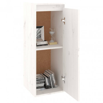Dulap de perete, alb, 30x30x80 cm, lemn masiv de pin - Img 3