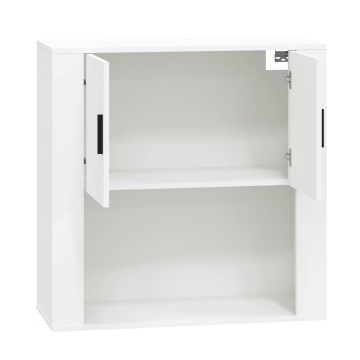 Dulap de perete, alb, 80x33x80 cm, lemn prelucrat - Img 4