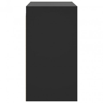 Dulap de perete cu uși din sticlă, negru, 68x37x68,5 cm - Img 6