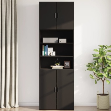 Dulap de perete, negru, 80x42,5x64 cm, lemn compozit - Img 3